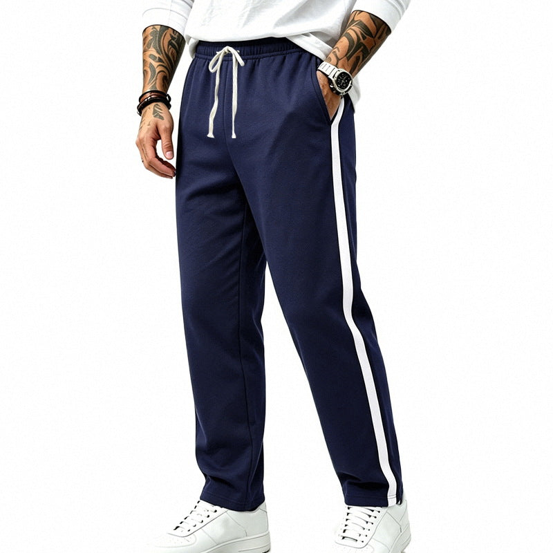 Herren Athletische Trackpants mit geradem Bein, seitlichem Kontrastband und elastischem Tunnelzug Drune