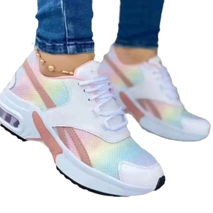 Damen Modische Chunky-Sneaker mit sichtbarem Luftkissen Keilsohle und gepolstertem Knöchelschaft Drune