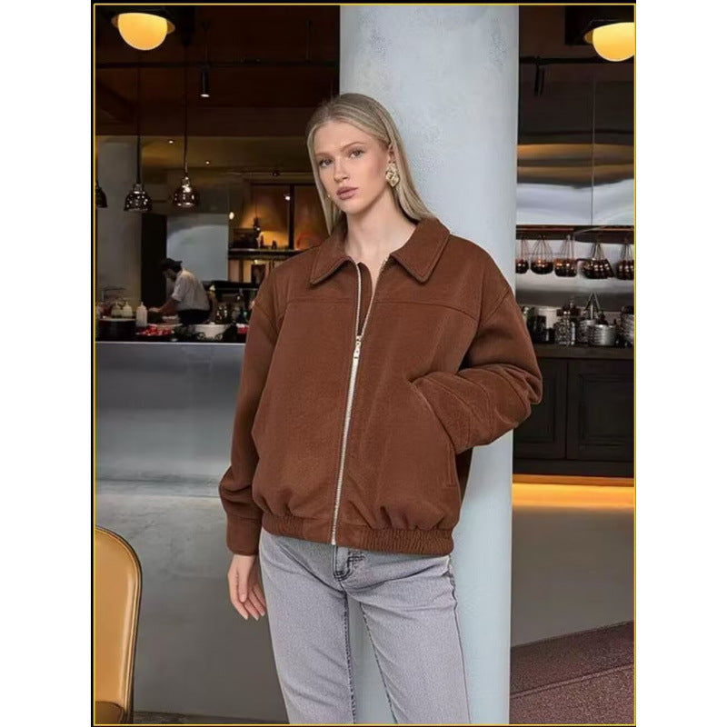 Damen lässige Echtlederjacke Drune
