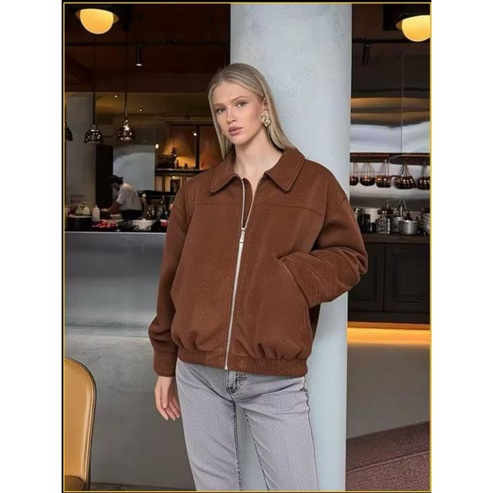 Damen lässige Echtlederjacke Drune