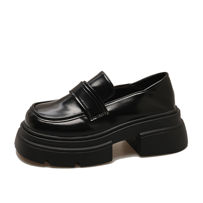 Damen Plateau-Lederschuhe mit modischem Detail und robuster Sohle Drune
