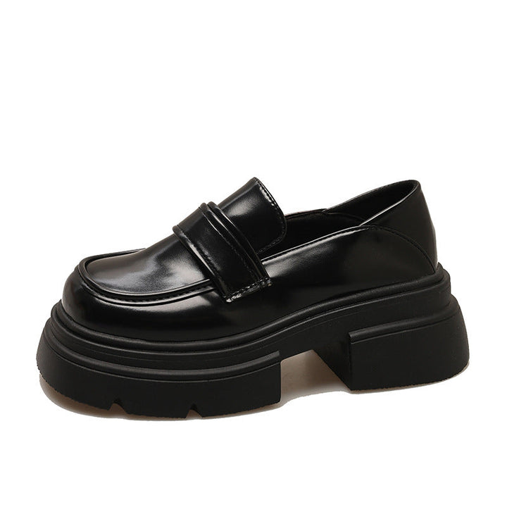 Damen Plateau-Lederschuhe mit modischem Detail und robuster Sohle Drune