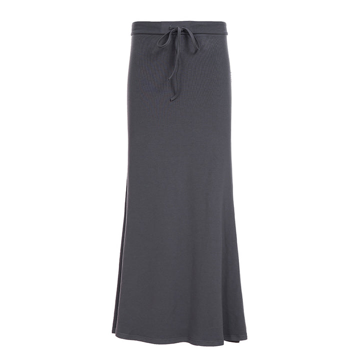Damen eleganter Maxi-Rock mit verstellbarem Taillenband Drune