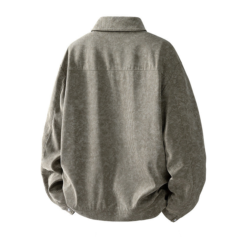 Herren Gemusterte Cordjacke mit praktischen Taschen Drune