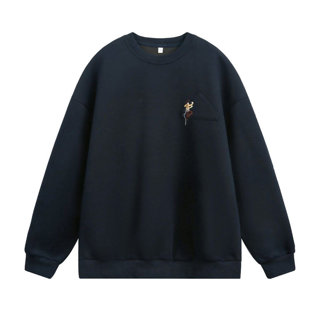 Unisex Oversize Sweatshirt mit aufgesetzter Brusttasche und Kletterer‑Stickerei Drune