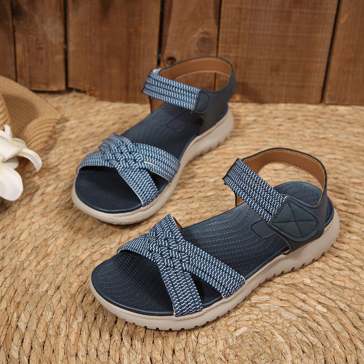 Damen Komfortable Riemchen-Sandalen mit verstellbarem Klettverschluss Drune