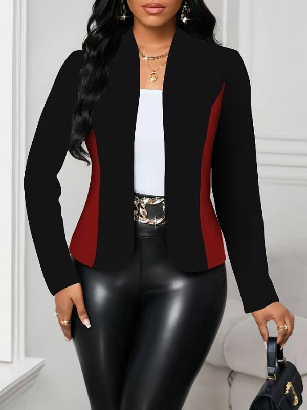Damen moderne Blazerjacke mit farblich abgesetzten Einsätzen Drune