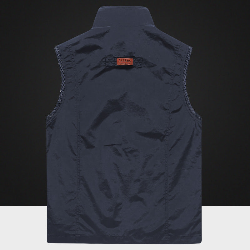 Herren Multifunktionale Outdoorweste mit atmungsaktivem Mesh‑Futter und Mehrfachtaschen Drune