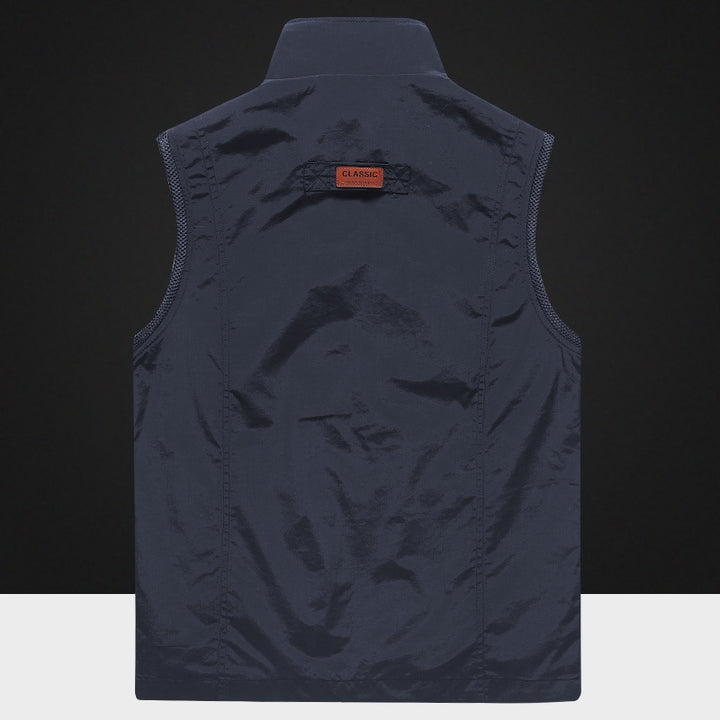 Herren Multifunktionale Outdoorweste mit atmungsaktivem Mesh‑Futter und Mehrfachtaschen Drune