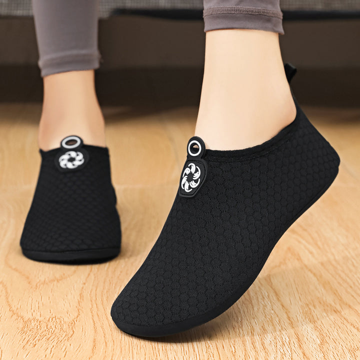 Damen nan leichter gestrickter Wasserschuh Slip-On mit nahtlosem Sockenschaft und rutschfester Gummisohle Drune
