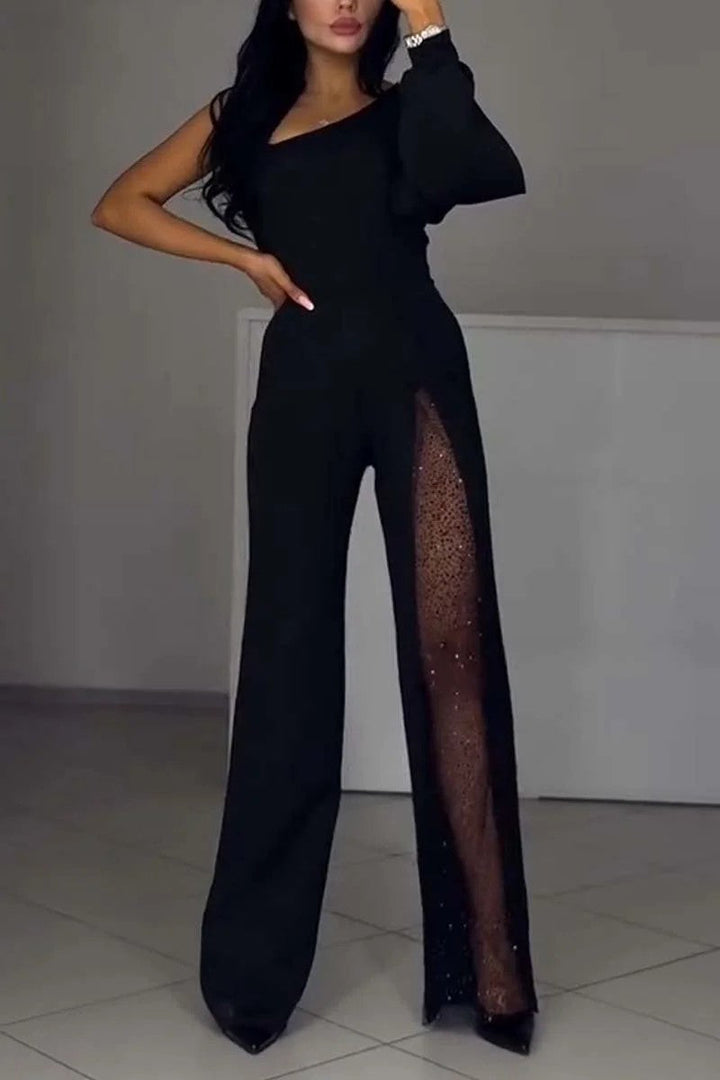 Drune | Sexy einseitiger High-Slit-Jumpsuit