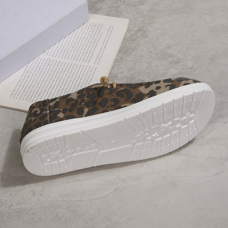 Damen Modische Loafers mit Leo-Muster Drune