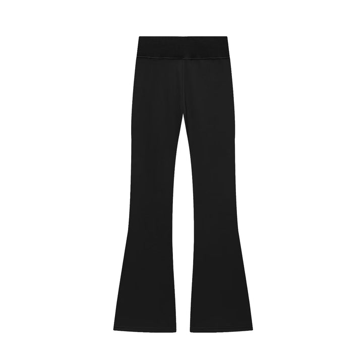 Damen 600+ hochtaillierte ausgestellte Jersey‑Hose mit Stretchbund Drune