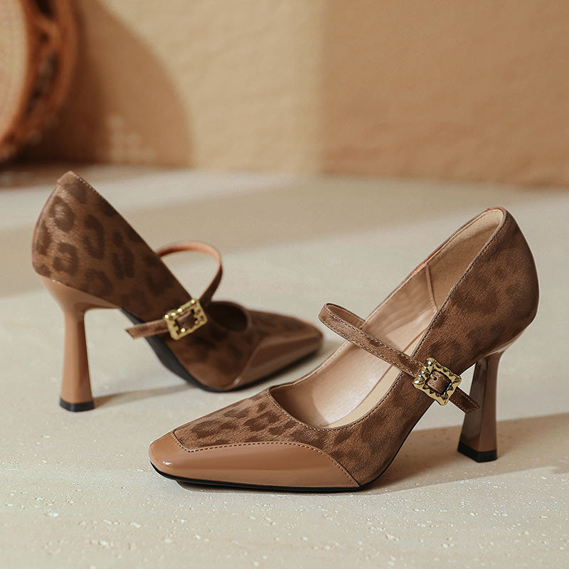 Damen elegante Mary Jane Pumps mit charakteristischem Blockabsatz und dekorativem Riemen Drune