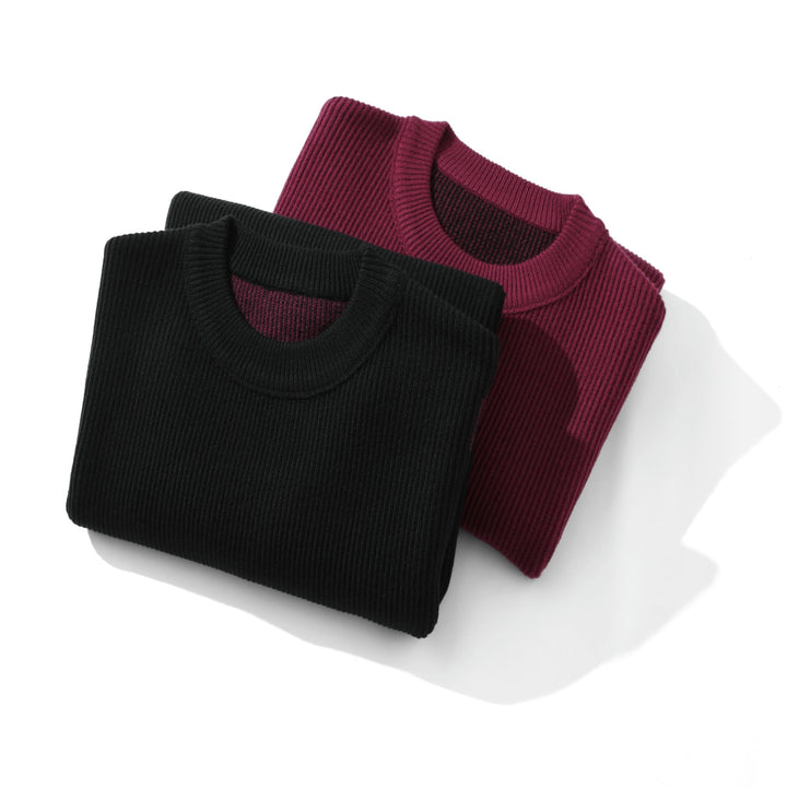 Damen Komfortabler Rippstrick-Pullover in Oversize-Silhouette mit Rundhals und dezentem Destroyed-Look Drune
