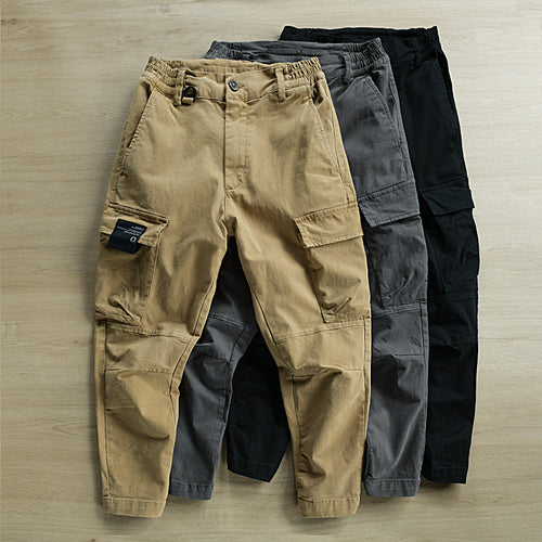 Herren Cargohose mit tapered Bein, elastischem Bund und verstärkten Knieeinsätzen Drune