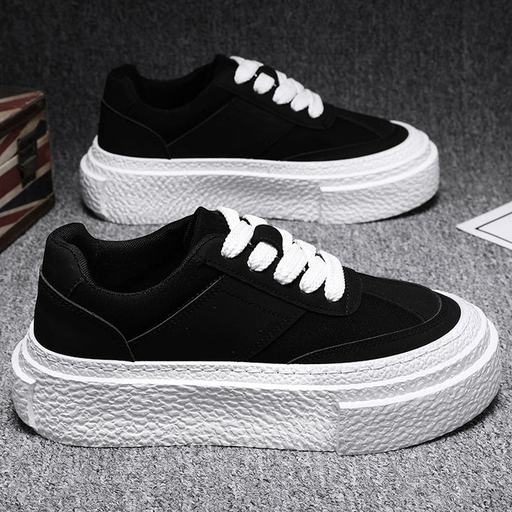 Damen modische Sneakers mit hoher Plateausohle und eleganter Oberflächenstruktur Drune