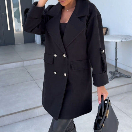 Drune | Damen Baumwolle Blazer Übergröße Stil