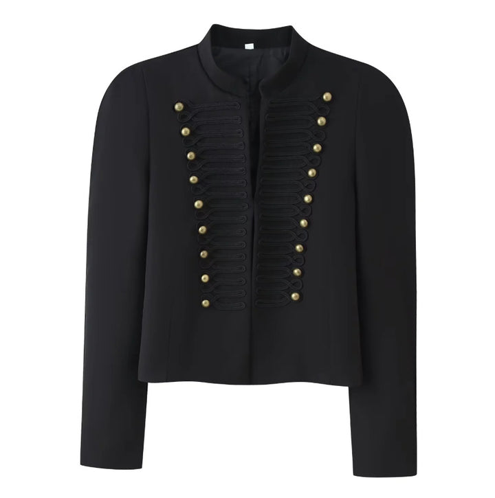 Damen Kurzjacke im hussareninspirierten Design mit Stehkragen und Zierkordeln Drune