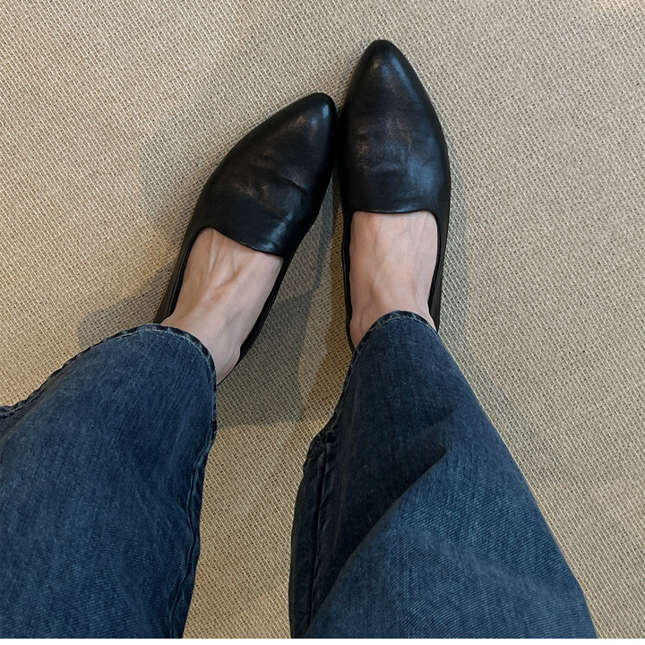 Damen elegante Slippers mit spitz zulaufendem Design und bequemem Fußbett Drune