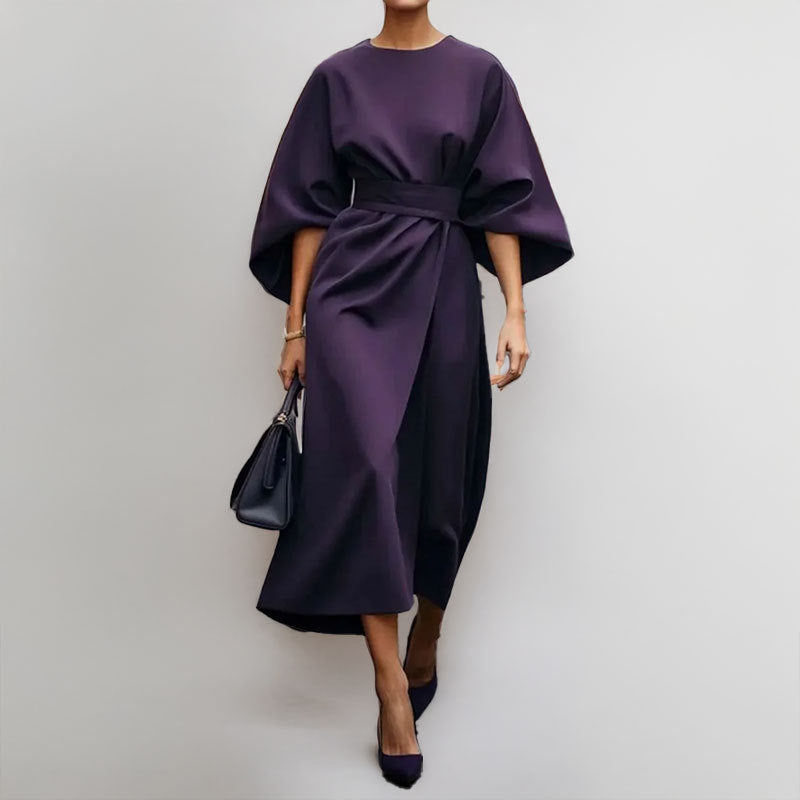 Damen Maxikleid mit lässigem Schnitt und voluminösen Ärmeln Drune