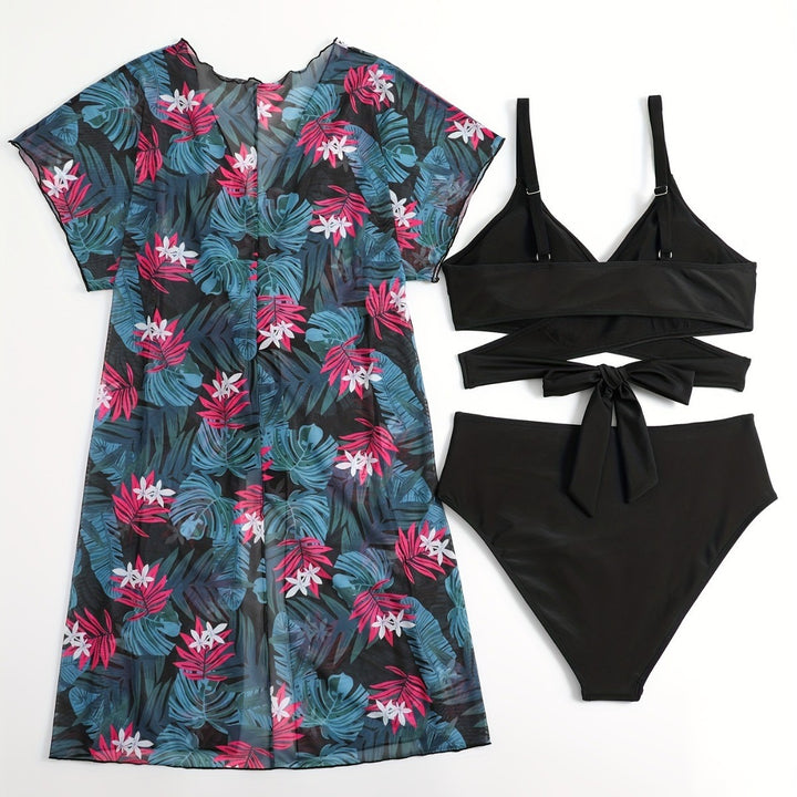 Damen Wickelkleid und Bikini-Set Drune