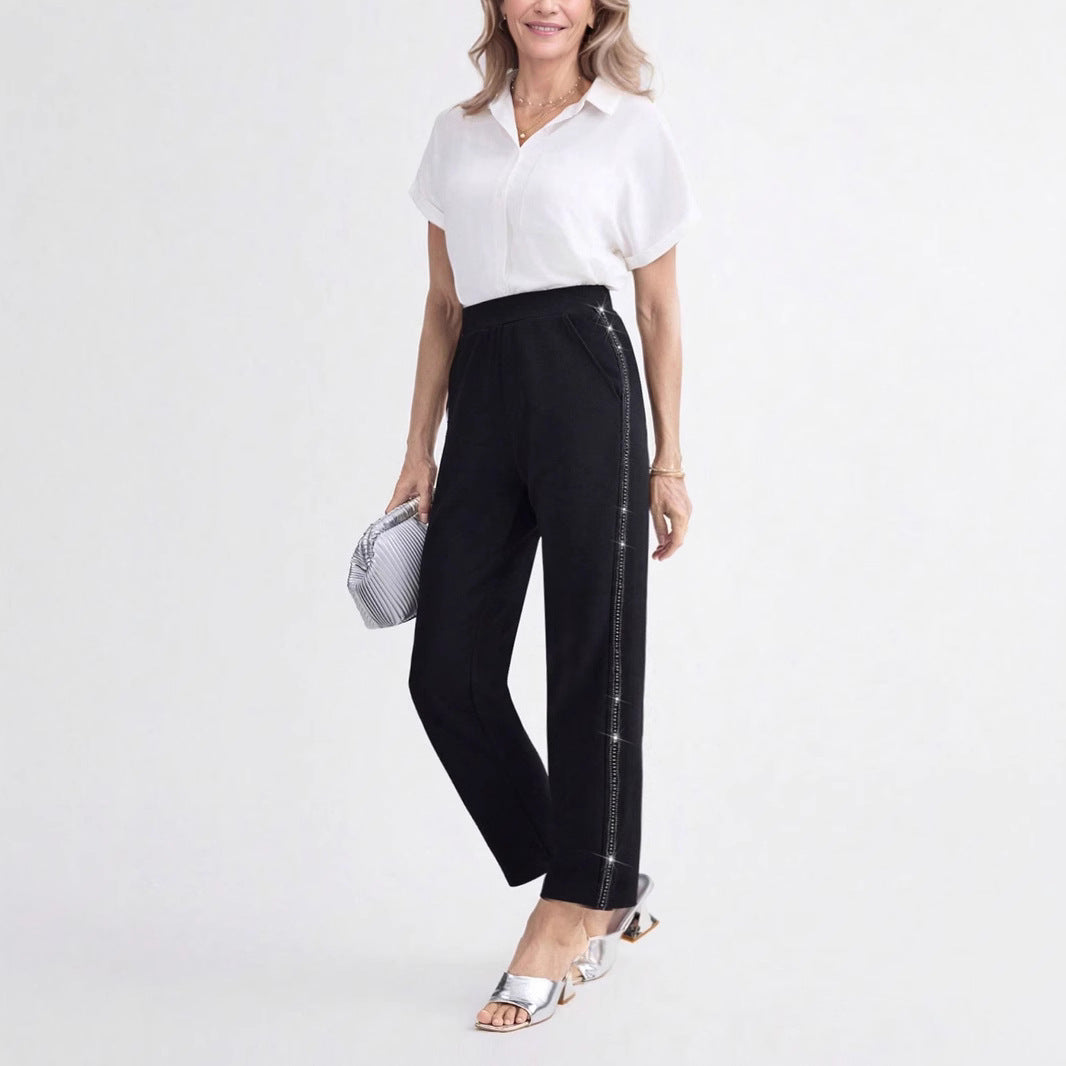 Damen Elegante und bequeme Hose mit seitlichen Taschen Drune