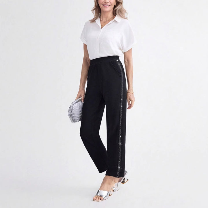 Damen Elegante und bequeme Hose mit seitlichen Taschen Drune
