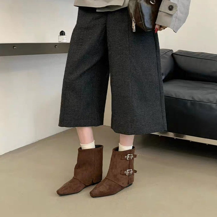 Damen Modische Stiefeletten mit Schnallen-Detail Drune