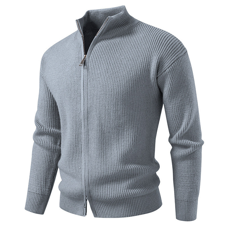 Herren Strickjacke mit hohem Kragen und innovativem Reißverschluss Drune
