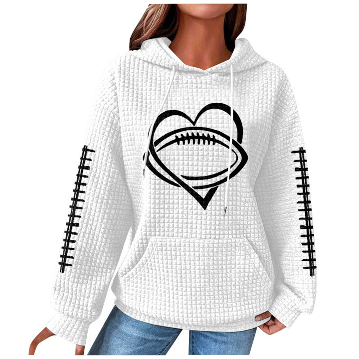 Damen Bequemer Kapuzenpullover mit Herzmotiv Drune
