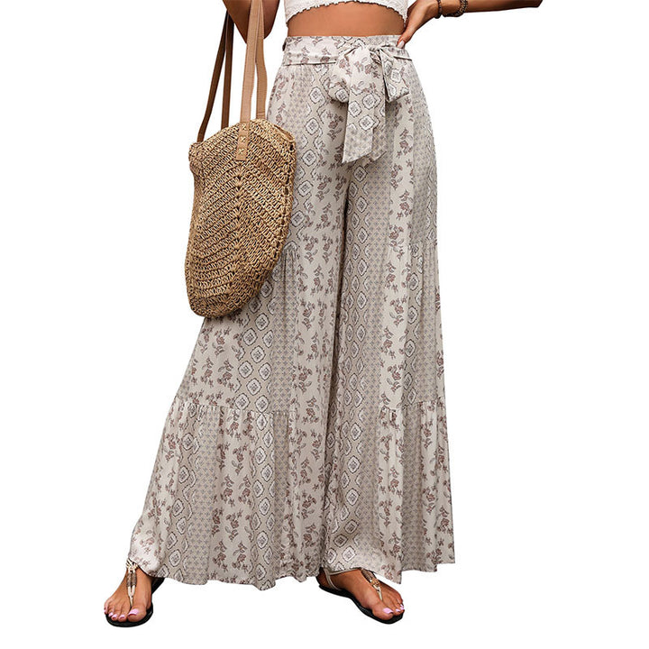 Damen Weit geschnittene Palazzo-Hose mit floralem Muster Drune
