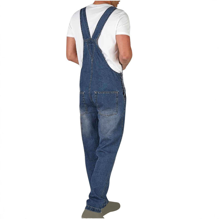 Herren Jeans Latzhose mit Taschen und verstellbaren Trägern