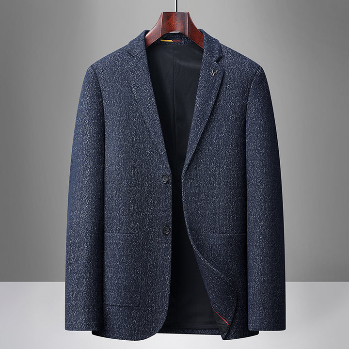 Herren Elegantes strukturiertes Business-Sakko mit aufgesetzten Taschen Drune