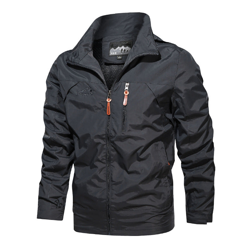 Herren nan leichte wasserabweisende Softshell Outdoorjacke mit Kapuze Brusttasche Drune