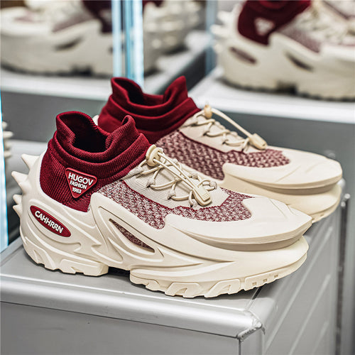 Unisex futuristische Chunky-Sneaker mit gestricktem Schaft, skulpturierter EVA-Sohle und Schnellzugverschluss Drune