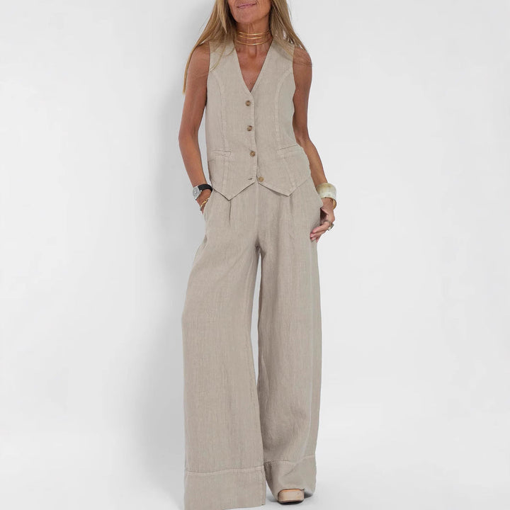 Damen Leinenweste im eleganten Design Drune