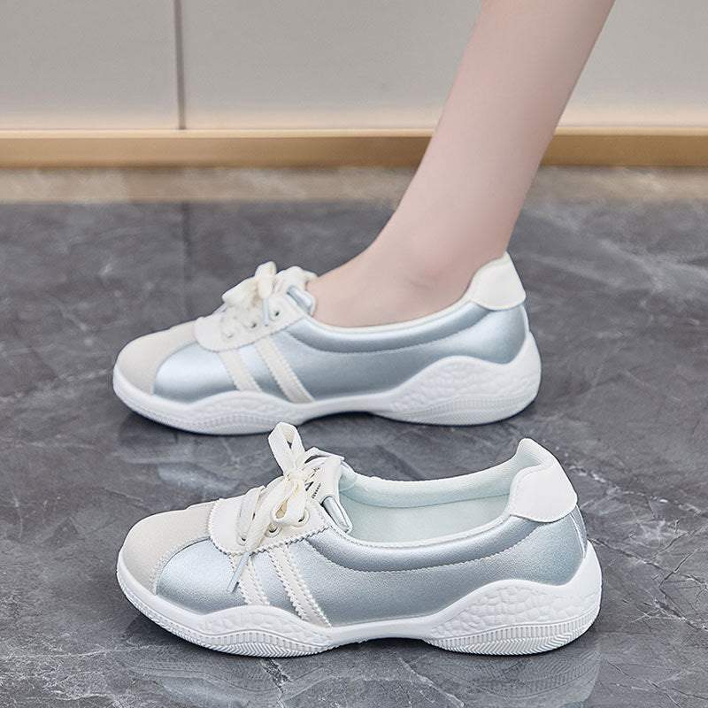 Damen Sneakers mit glanzvollem Obermaterial und atmungsaktivem Innenfutter Drune