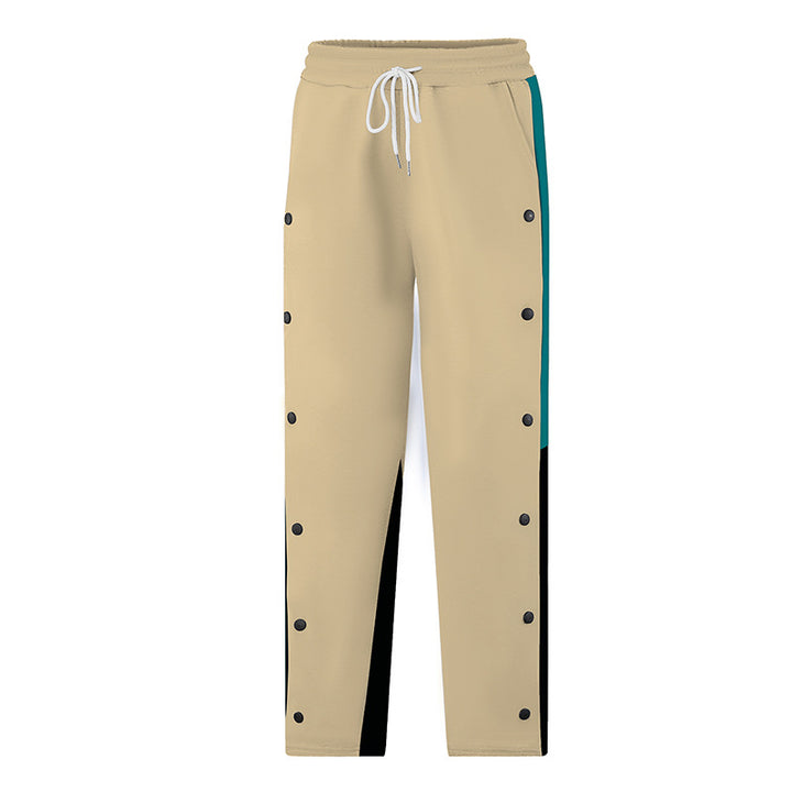 Herren Sportliche Freizeithose mit Knöpfen und elastischem Bund Drune