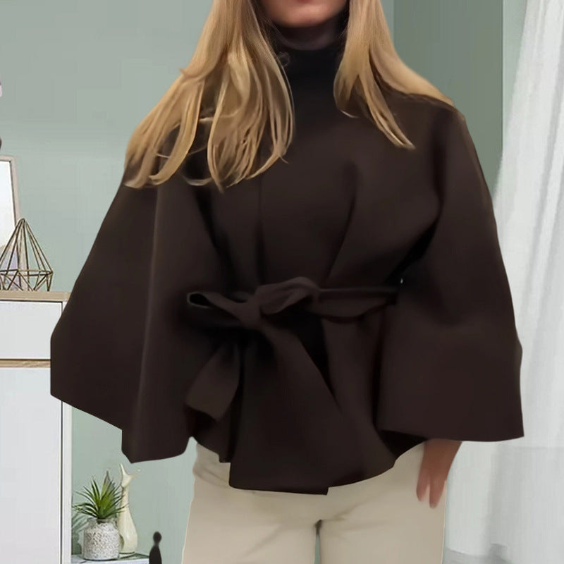 Damen elegante Wickeljacke mit Taillengürtel Drune