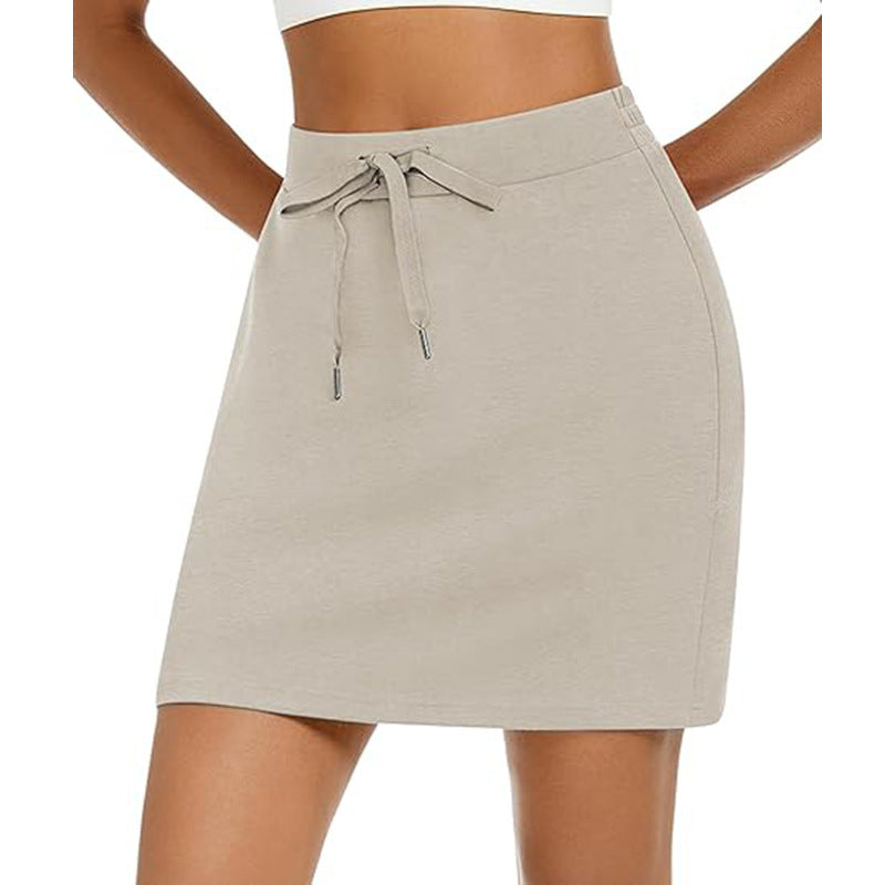 Damen Sportlicher Minirock mit Verstellbarem Kordelzug und Seitlichen Taschen Drune