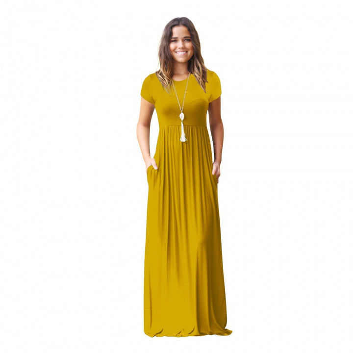 Damen Maxikleid mit praktischen Taschen und modisch fließendem Schnitt Drune