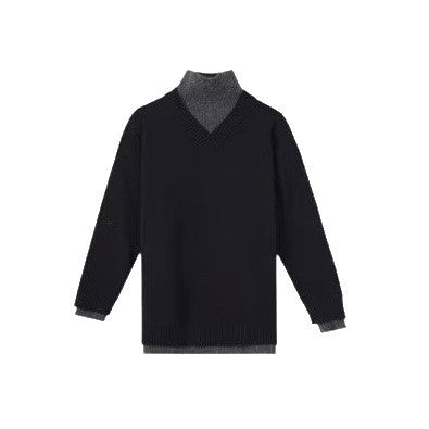 Herren Klassischer V-Ausschnitt Strickpullover Drune