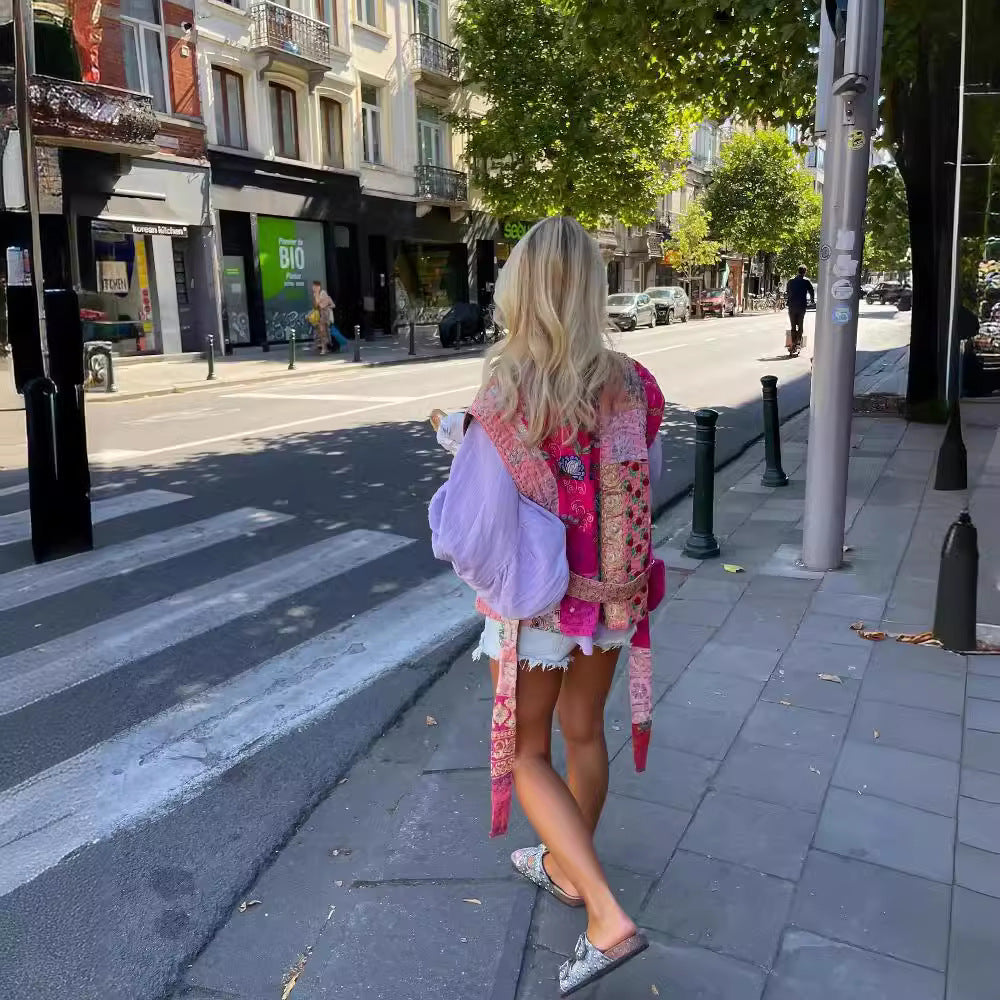 Damen Kurze, bestickte Sommerjacke Drune