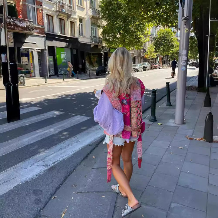 Damen Kurze, bestickte Sommerjacke Drune