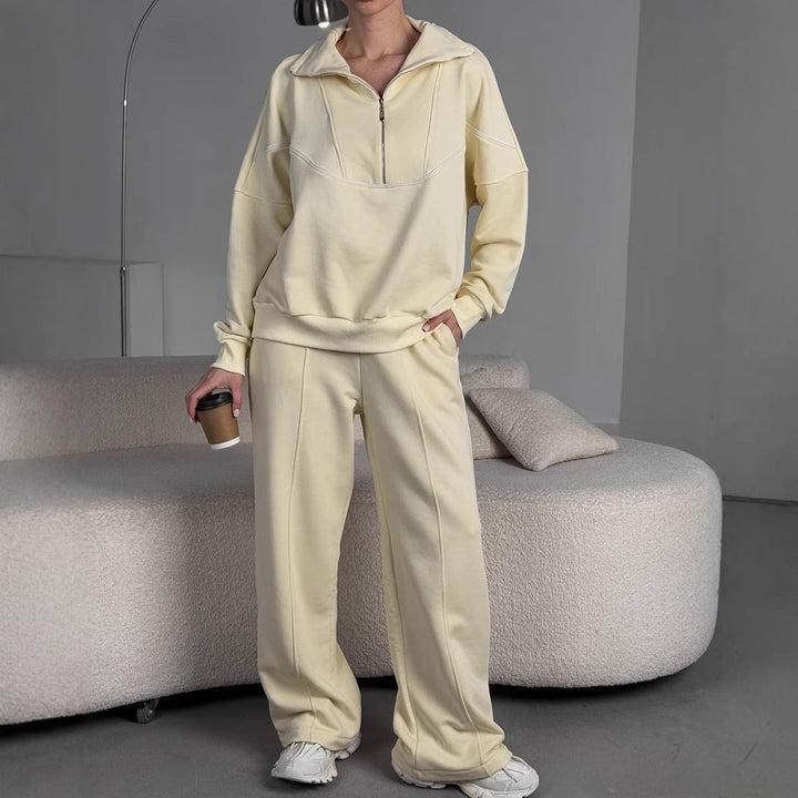 Damen Sportliches Sweater und Weite Jogginghose Set Drune