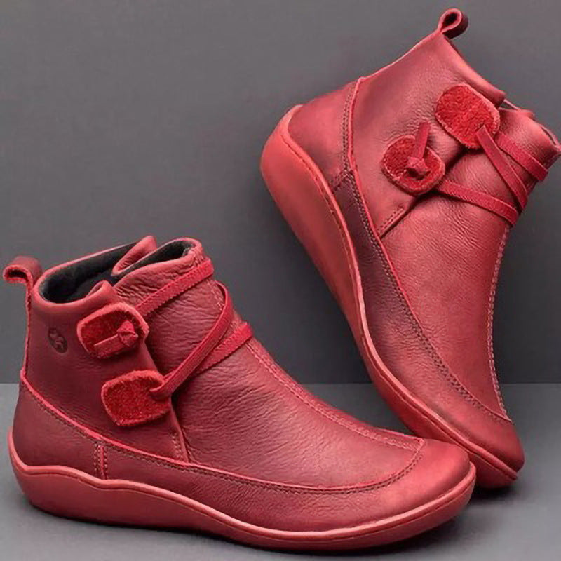 Damen Lederoptik-Stiefelette mit gepolstertem Komfortfußbett und schlanker Plateausohle Drune