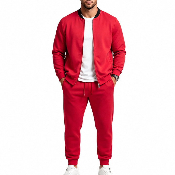 Herren Sweatset aus weichem Sweatstoff mit Bomberjacke und konisch geschnittener Jogginghose Drune
