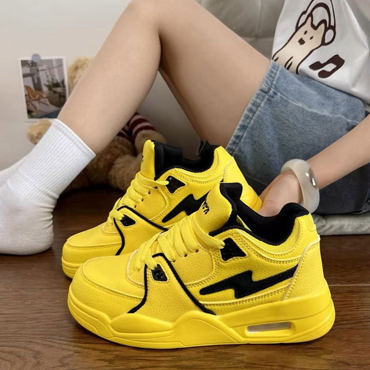 Damen Sportliche Sneaker mit High-Top Design und atmungsaktiver Oberflächenstruktur Drune
