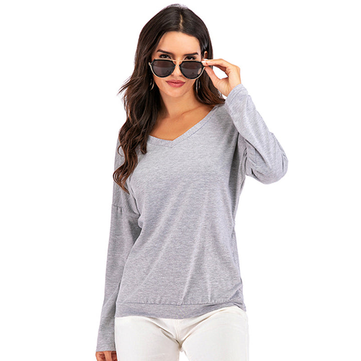 Damen Langarm-Top mit drapiertem Rückenausschnitt und Oversize-Passform Drune